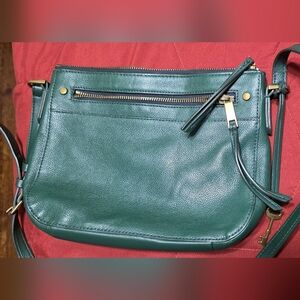 Fossil Green Leather Crossbody Bag